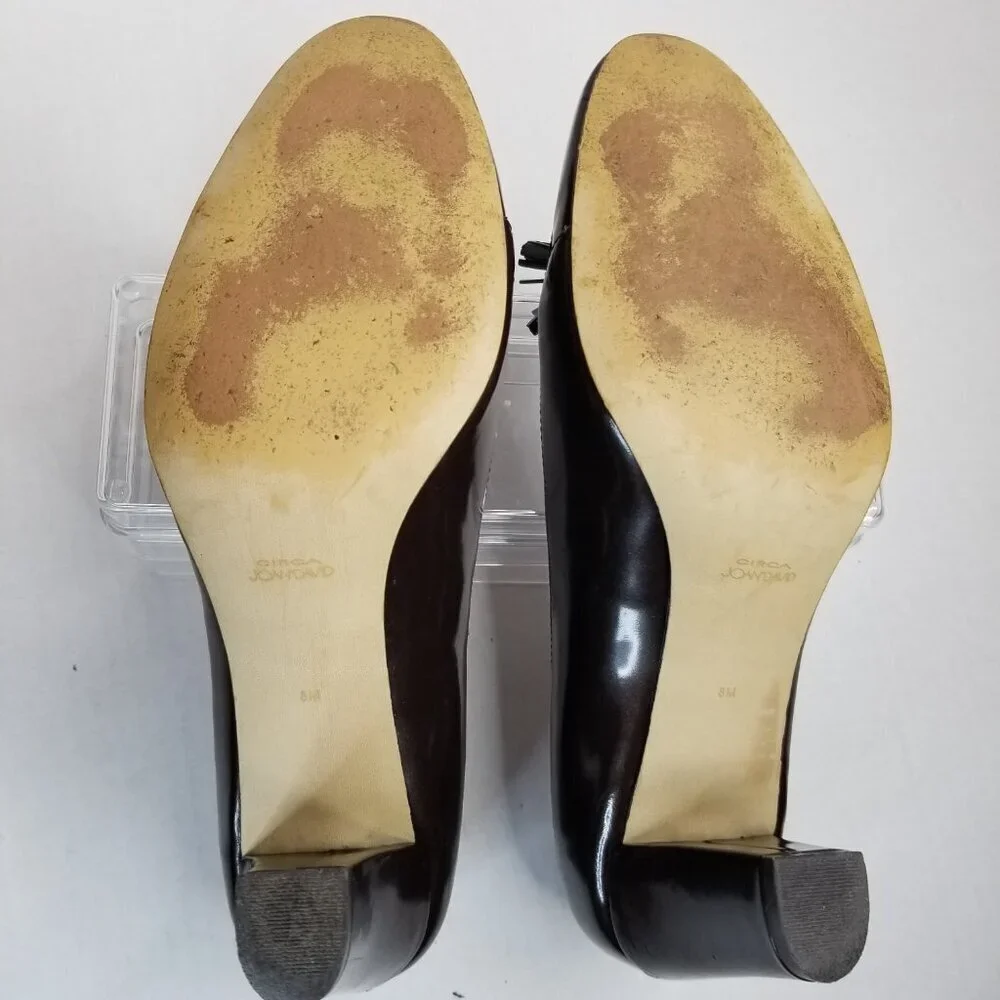 Circa Joan and David Brown Heels Pumps Academia Office Career Tassel Leather 8M